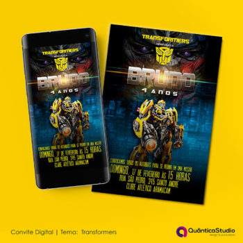 Convite Aniversário Transformers