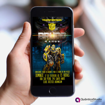 Convite Aniversário Transformers