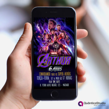 Convite Aniversário Vingadores Ultimato