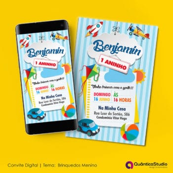 Convite Aniversário Brinquedos Menino