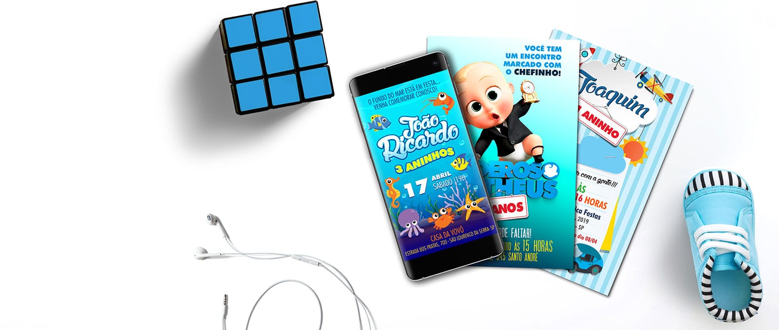 Convites Virtuais Digitais Masculinos Menino