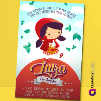 Convite Aniversário Virtual Chapeuzinho Vermelho