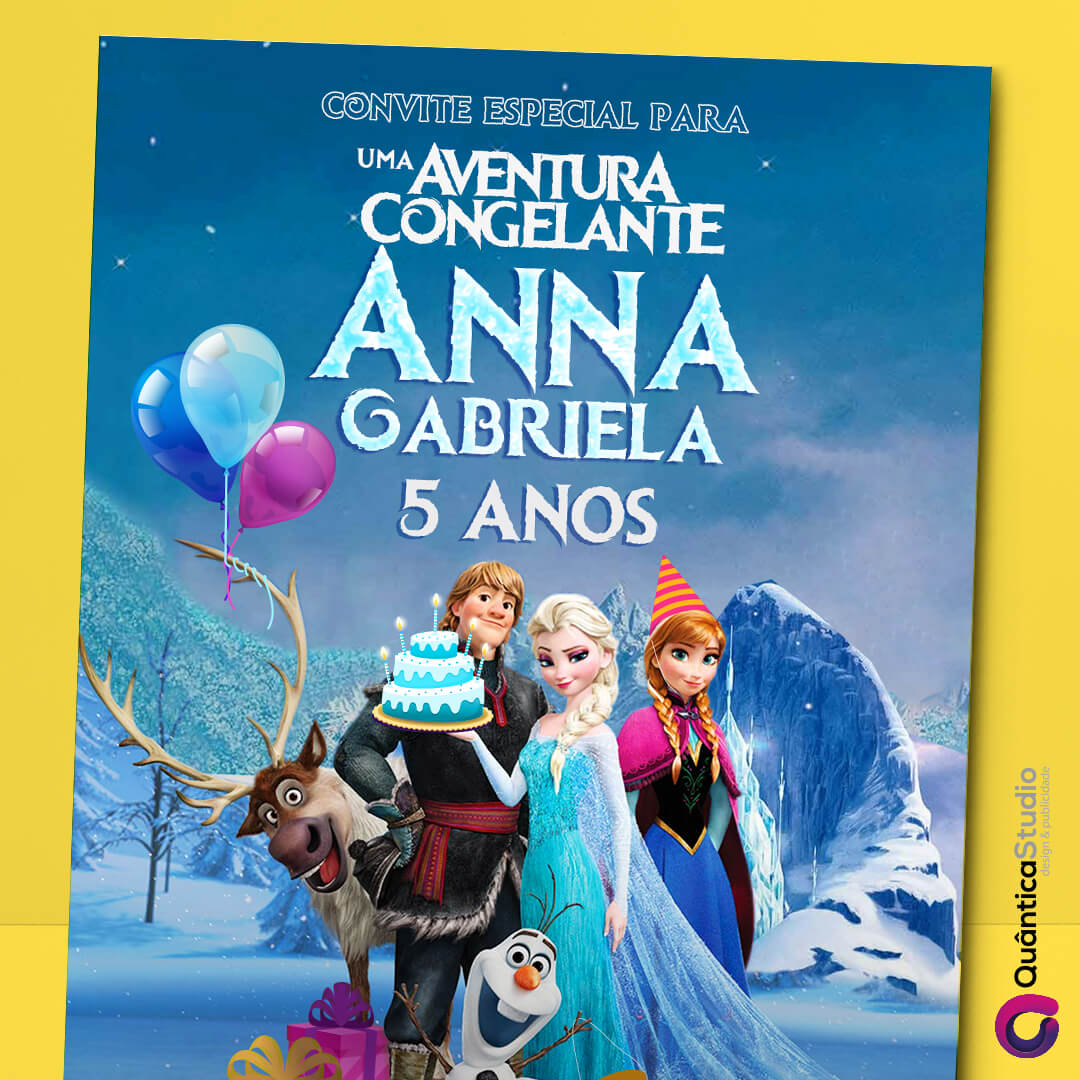 Convite Virtual - Aniversario tema Frozen