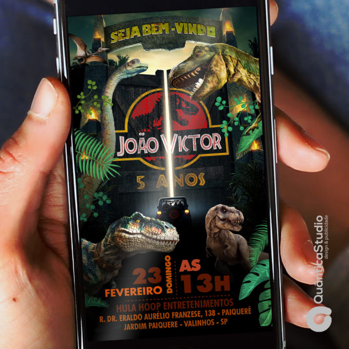Convite Aniversário Virtual Jurassic Park