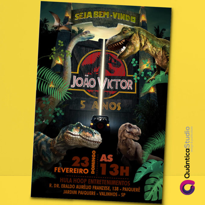 Convite Virtual de Aniversário Jurassic Park