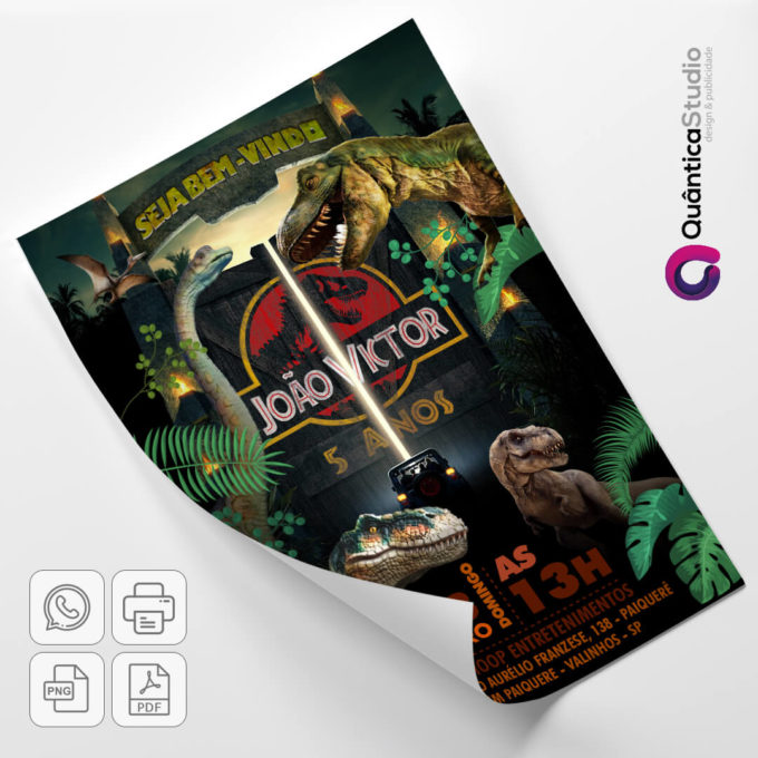 Convite Tema Jurassic Park