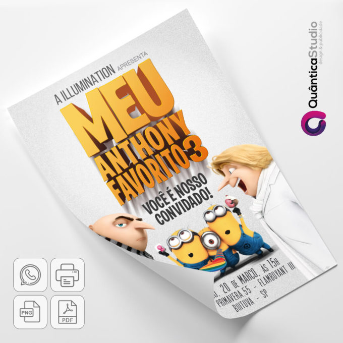 Convite Virtual de Aniversário Meu Malvado Favorito