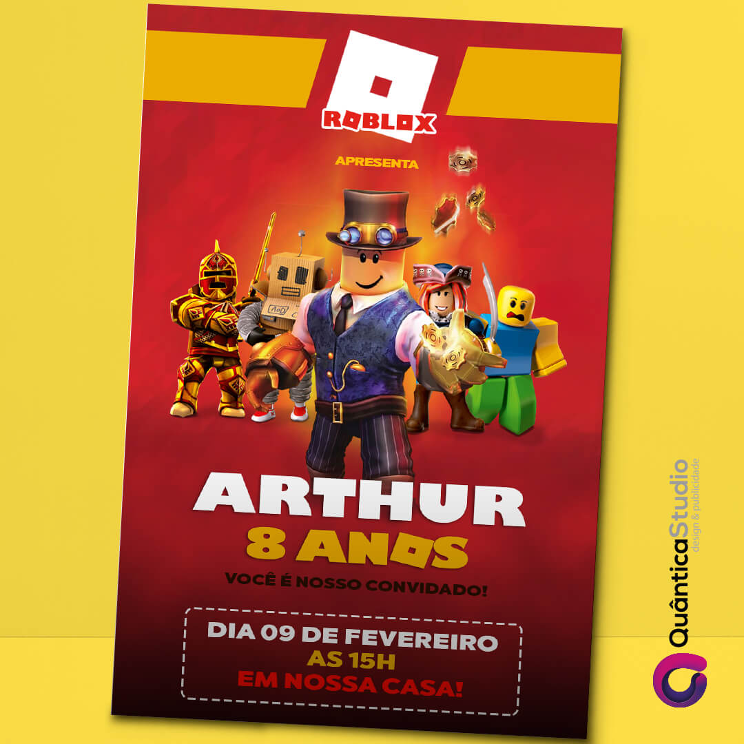 Convite Virtual Roblox Qu ntica Studio Anivers rio Ch De Beb 