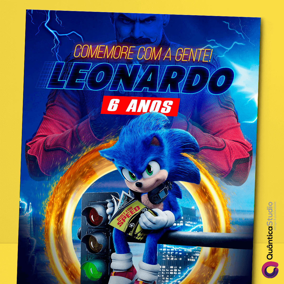 Convite Festa Sonic 2 - Fazendo a Nossa Festa