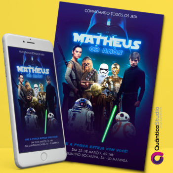 Convite Aniversário Digital Star Wars