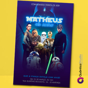 Convite Aniversário Virtual Star Wars