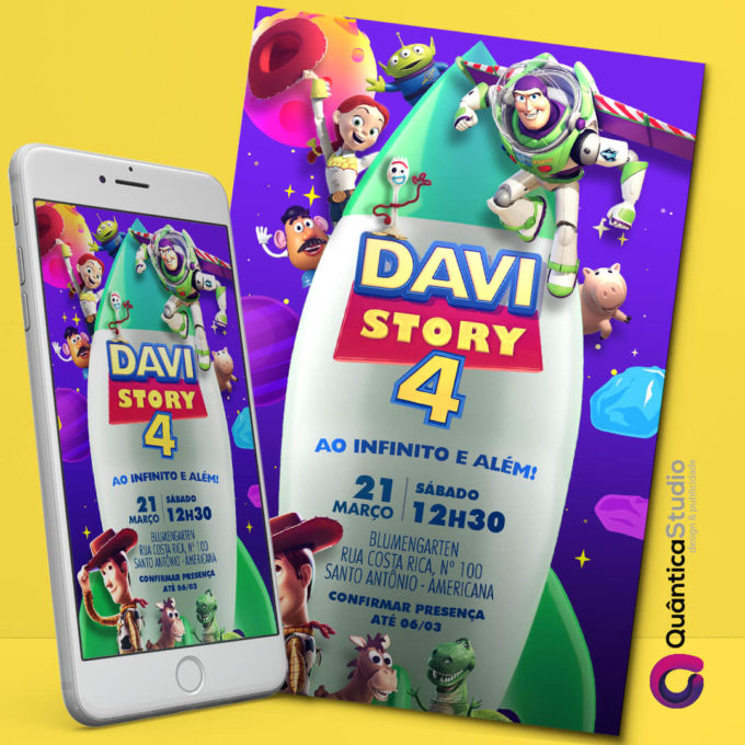 Convite Aniversário Digital Toy Story
