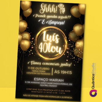 Convite Virtual 40 Anos Whatsapp Imprimir