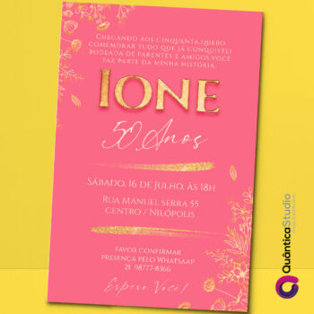 Convite Virtual 50 Anos Whatsapp Imprimir