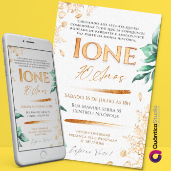 Convite Virtual 70 Anos Whatsapp