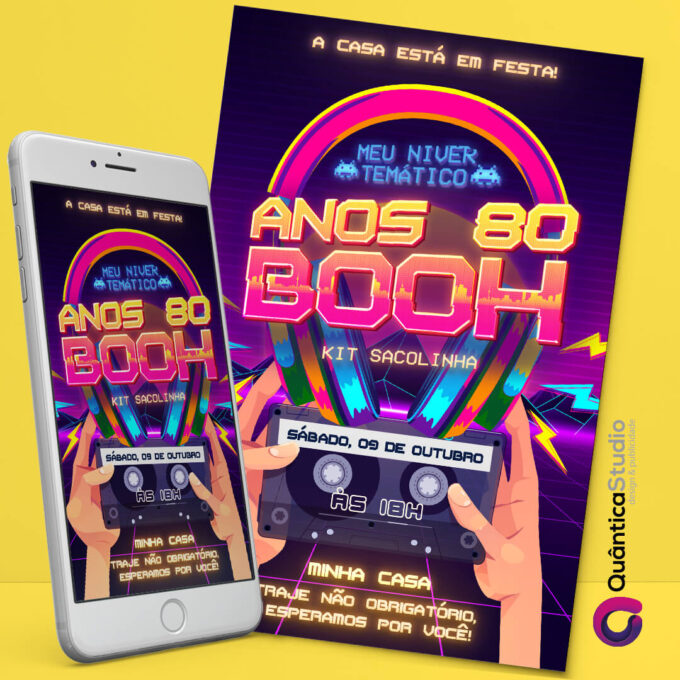 Convite Virtual Anos 80 Whatsapp