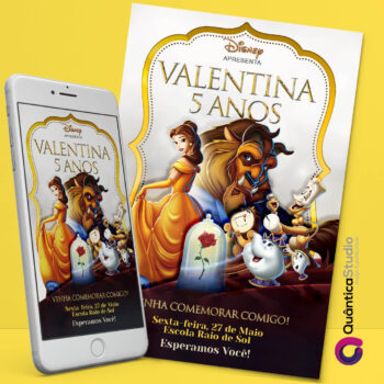 Convite Virtual A Bela E A Fera Whatsapp