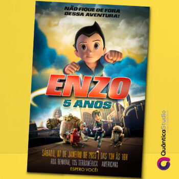 Convite Virtual Astro Boy Whatsapp Imprimir