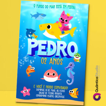Convite Virtual Baby Shark Masculino Whatsapp Imprimir