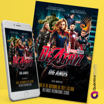 Convite Virtual Capitã Marvel Whatsapp