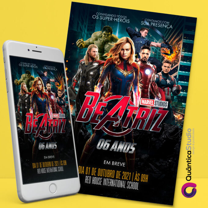 Convite Virtual Capitã Marvel Whatsapp