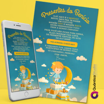 Convite Virtual Chá de Bebê Pequeno Príncipe Whatsapp