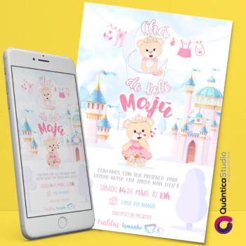 Convite Virtual Chá de Bebê Ursinhas Whatsapp