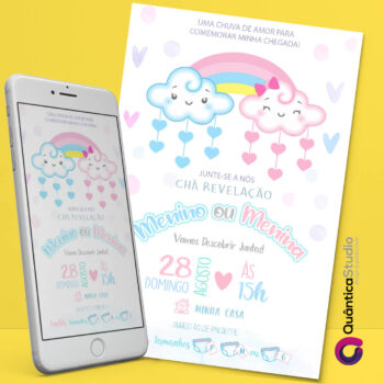 Convite Virtual Chá Revelação O Chuva de Amor Whatsapp