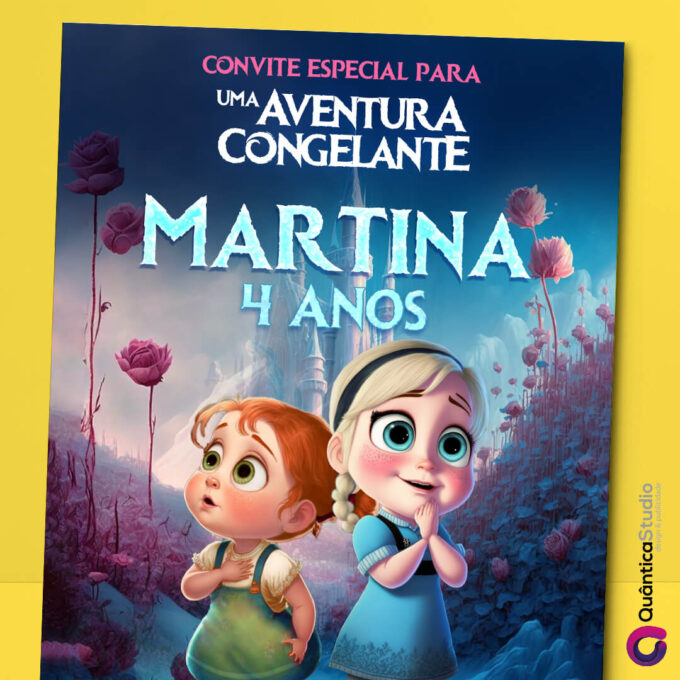 Convite Virtual Frozen Aniversário Whatsapp Digital