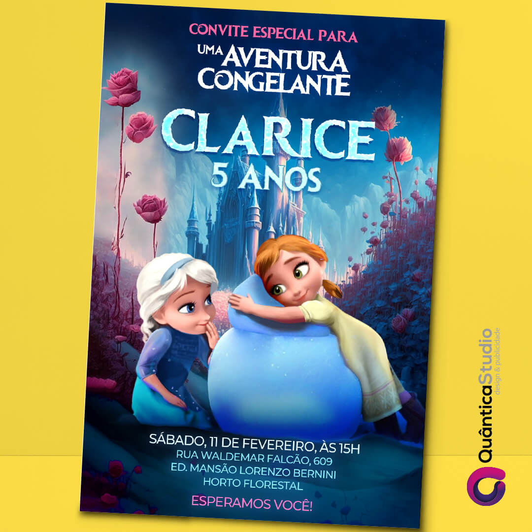 Convite Aniversario Virtual Personalizado Interativo Frozen - R