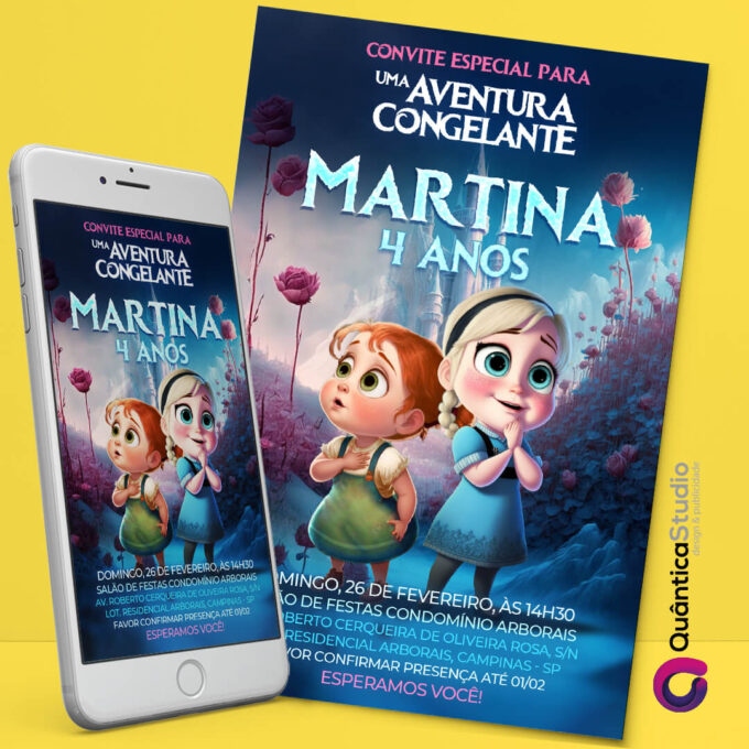 Convite Virtual Frozen Aniversário Whatsapp