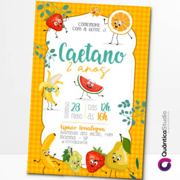 Convite Virtual Frutas Whatsapp Imprimir