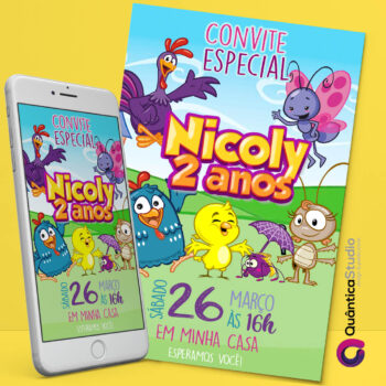 Convite Virtual Galinha Pintadinha Whatsapp