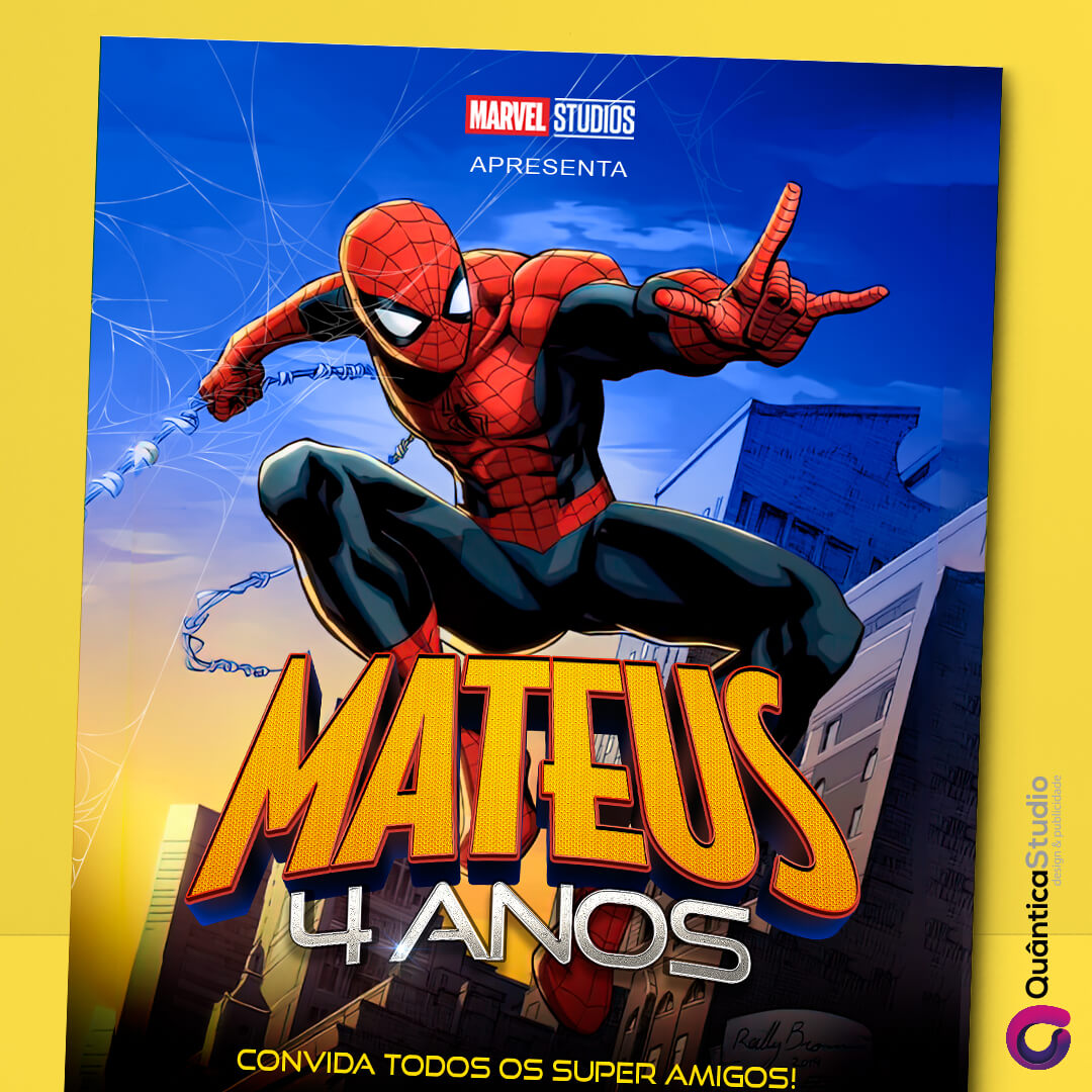 Convite Virtual Personalizado Tema Homem Aranha