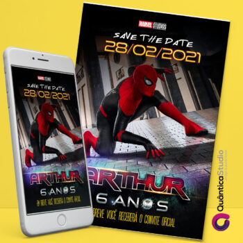 Convite Virtual Homem Aranha Save The Date Whatsapp