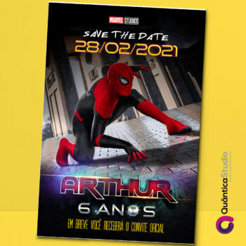 Convite Virtual Homem Aranha Save The Date Whatsapp Imprimir