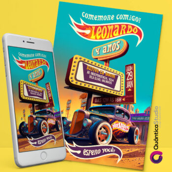 Convite Virtual Hot Wheels Whatsapp
