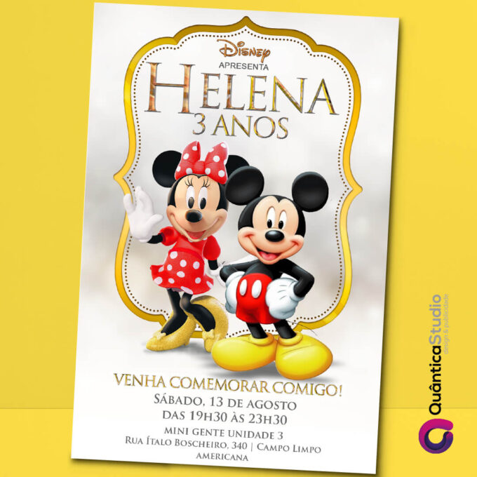 Convite Virtual Mickey E Minnie Whatsapp Imprimir