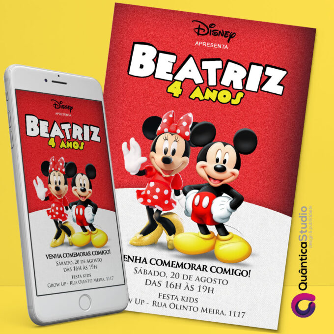 Convite Virtual Mickey E Minnie Whatsapp