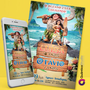 Convite Virtual Moana Whatsapp