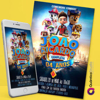 Convite Virtual Patrulha Canina Filme Whatsapp