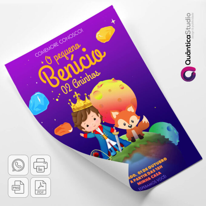 Convite Virtual Pequeno Príncipe Whatsapp Aniversário