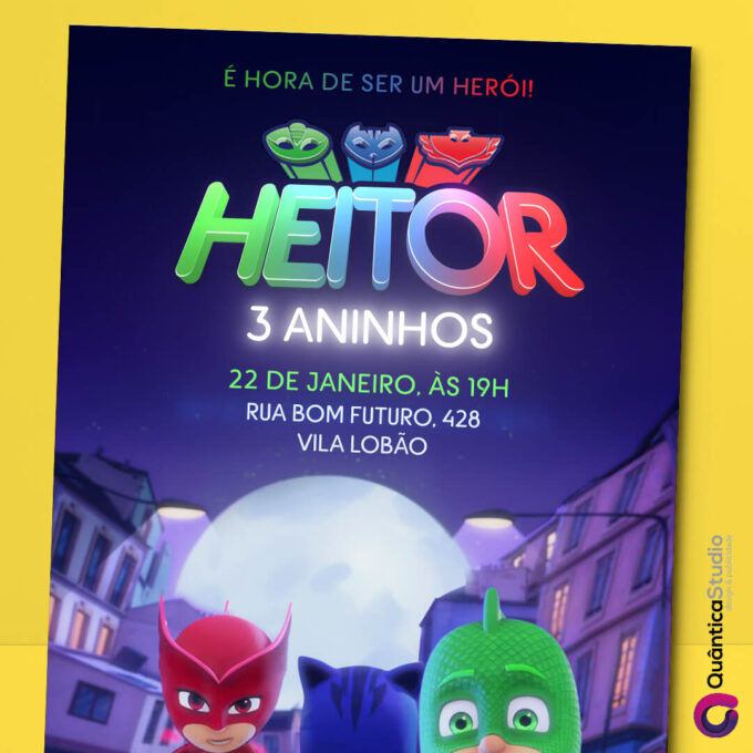 Convite Virtual Pj Masks Whatsapp Digital