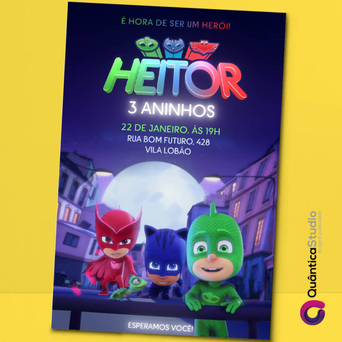 Convite Virtual Pj Masks Whatsapp Imprimir