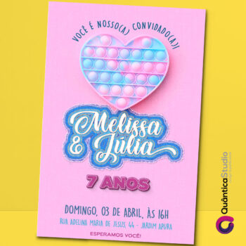 Convite Virtual Pop It Whatsapp Imprimir