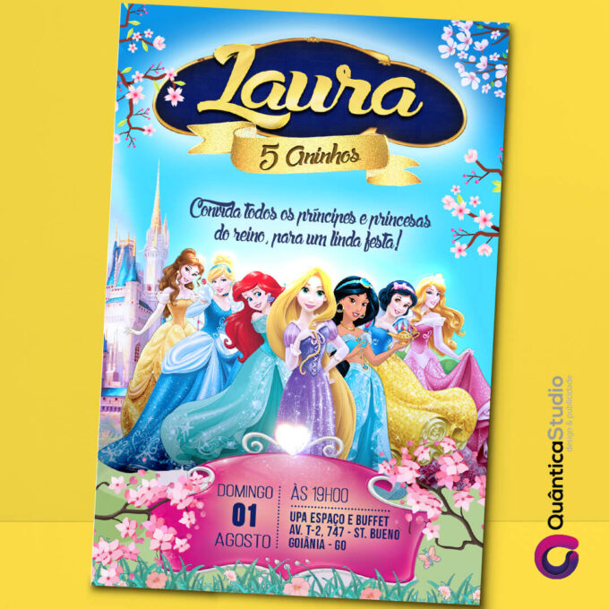 Convite Virtual Princesas Disney Whatsapp Imprimir