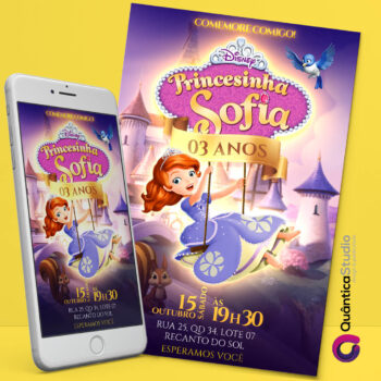 Convite Virtual Princesinha Sophia Whatsapp