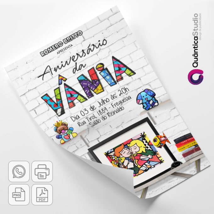 Convite Virtual Romero Britto Aniversário