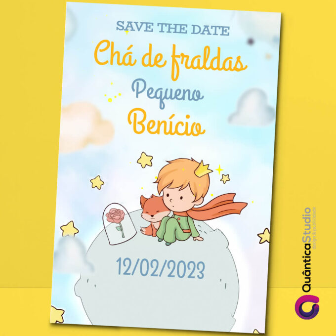 Convite Virtual Save The Date Pequeno Príncipe Whatsapp Imprimir