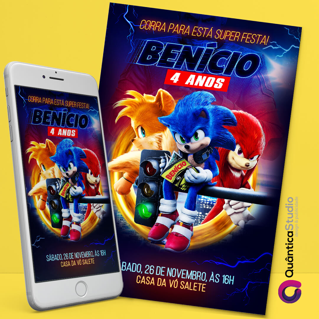 10 MELHORES] Convites Sonic, WHATSAPP